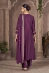 Ethnic Chinnon Embroidery Ladies Kurti With Bottom Dupatta